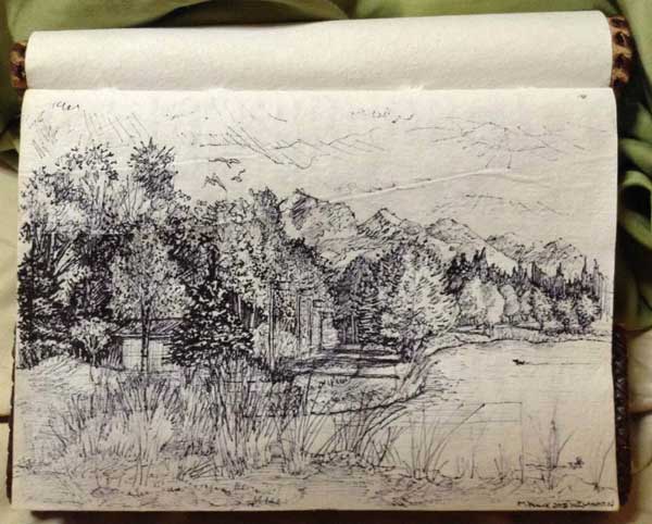 A sketch from Westchester Lagoon, Anchorage, Alaska by Michael Kulik 