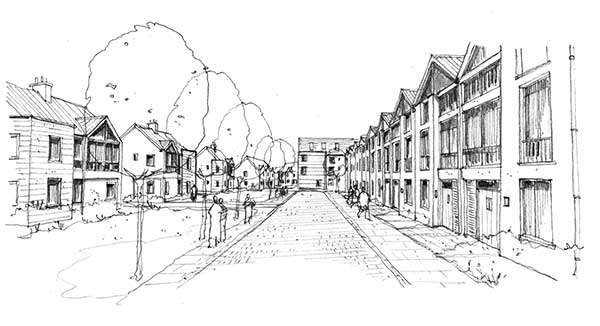A streetscape test drawing