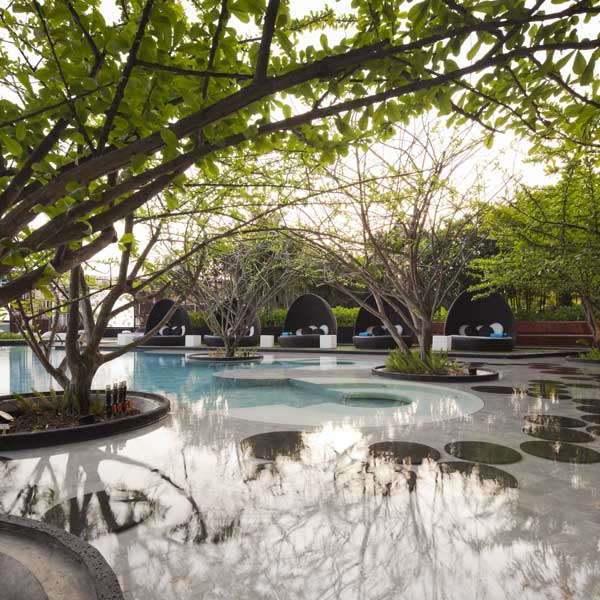 The Garden of Hilton Pattaya by T.R.O.P. Terrains + Open Space, in Chonburi, Thailand.