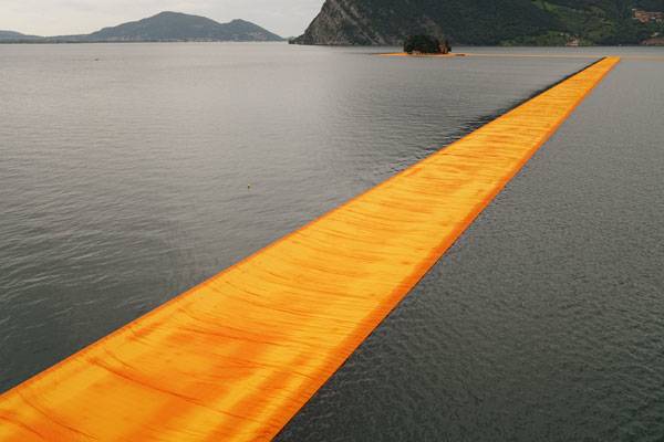 The Floating Piers, Lake Iseo, Italy, 2014-16 Photo: Wolfgang Volz © 2016 Christo
