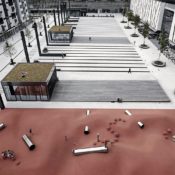 Designing a Barcode Patterned Square: Täby Torg Square by Polyform Architects