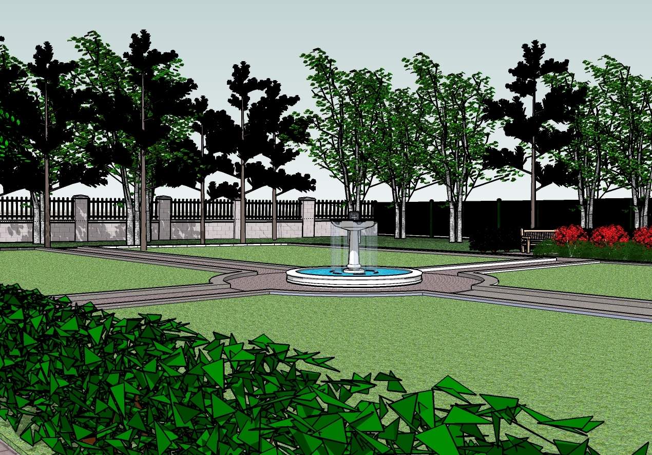 3D visualization of the main parterre