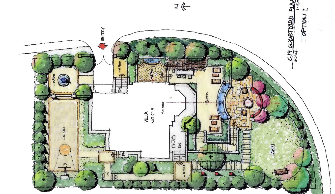 C19 Villa Garden Option 1 sketch
