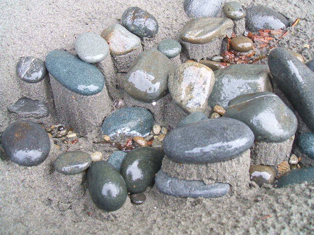 rocks supported by sand – Cape Lookout, OR