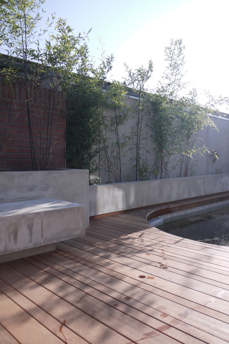 Swimming pool, decking and concrete