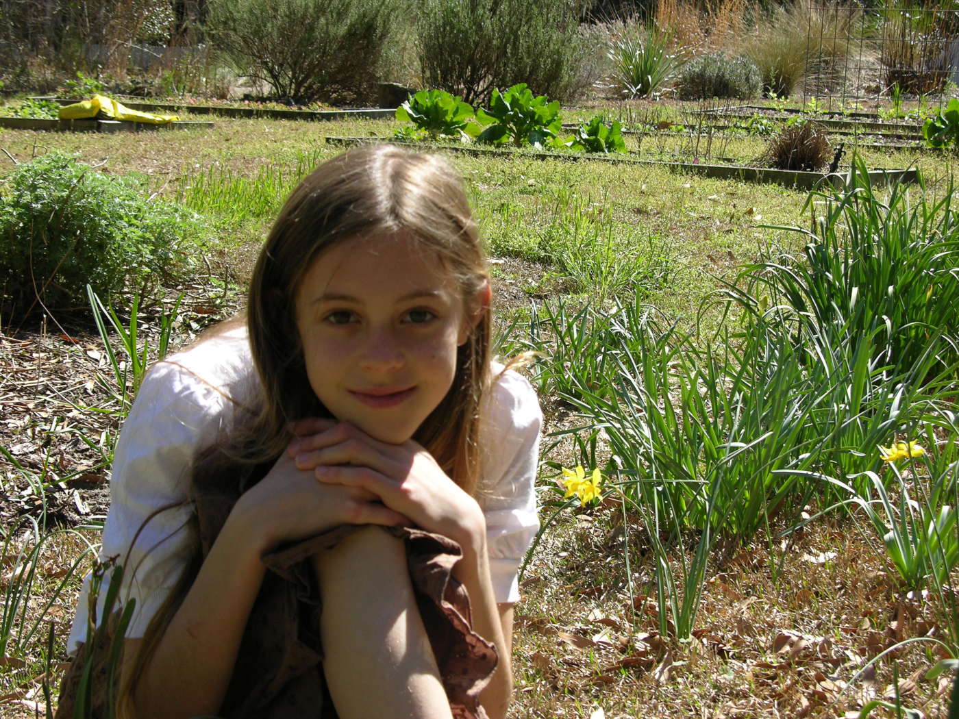 Sarina in garden