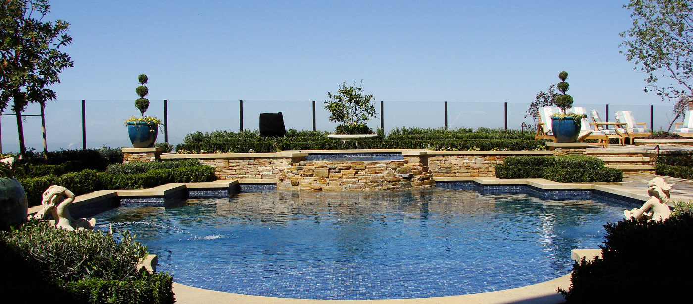 View across pool