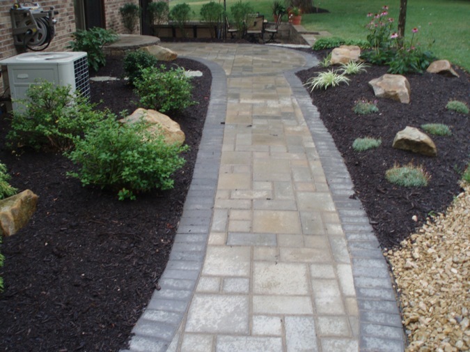 Paver walkway and landscape