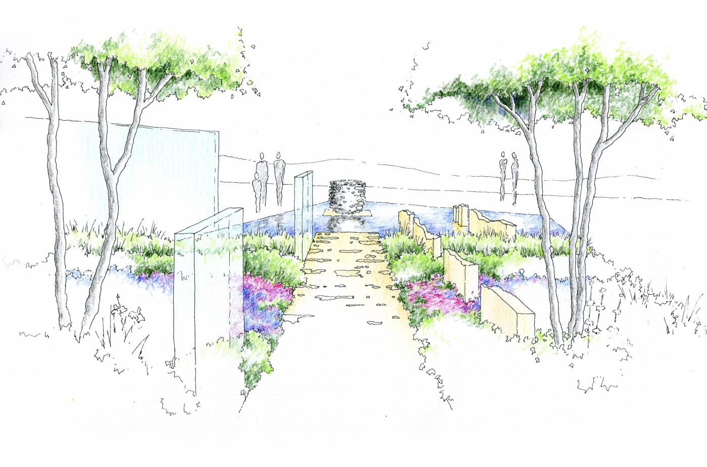 Wilson McWilliam South Korean Garden Expo perspective drawing - Land8