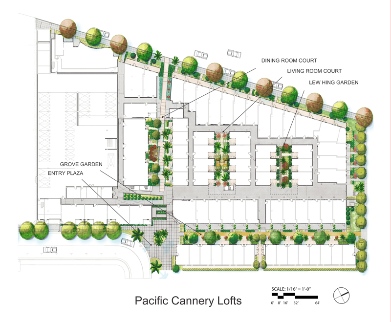 Site Plan, Pacific Cannery Lofts