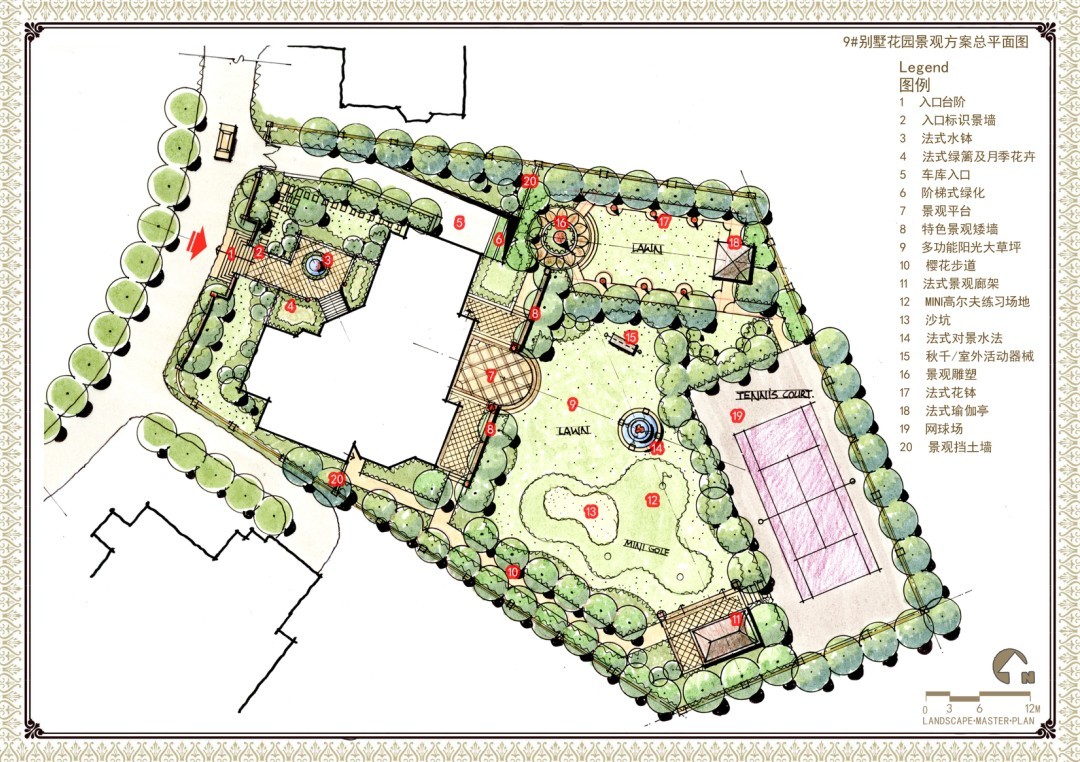 villa garden plan