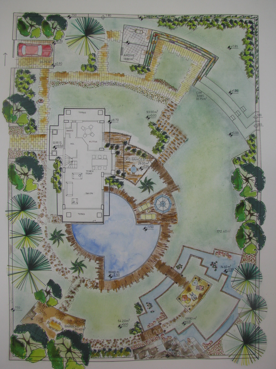 The first landscape design project_ house garden