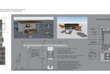 This spread from Ryan Albracht’s professional portfolio demonstrates design thinking at multiple scales, with a plan relating to construction details and exports from a 3D model. Albracht is a 3D visualization specialist with McAdams in Durham, North Carolina.