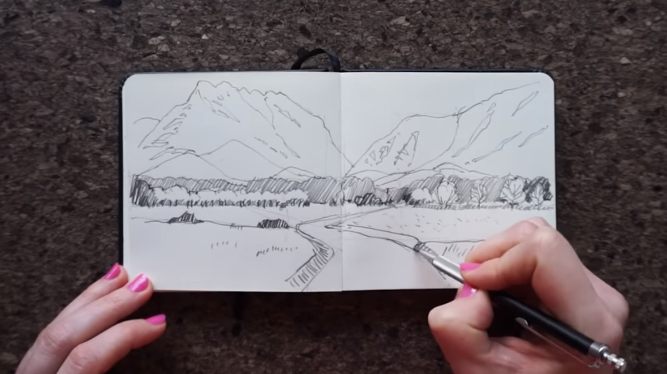 ES art & craft - Easy Pencil Landscape Drawing💓💓  https://youtu.be/x06ZzF0FD60 | Facebook