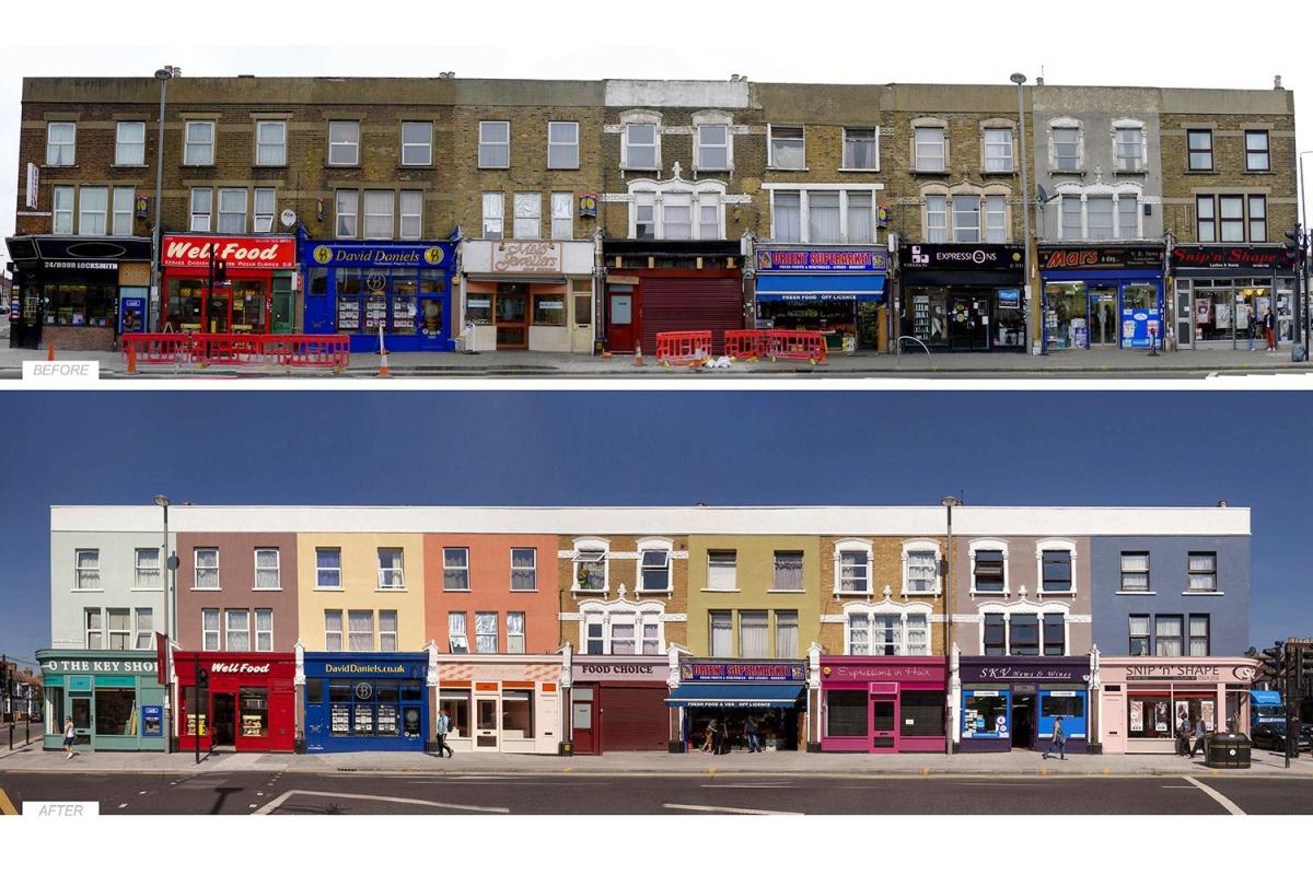 Leyton High Road, in Waltham Forest, London. was given a makeover before the 2012 London Olympics.