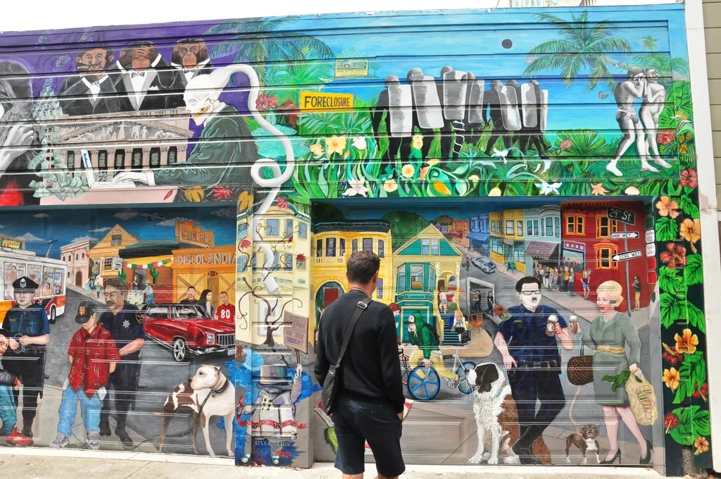 Street mural on the mission district in San Francisco