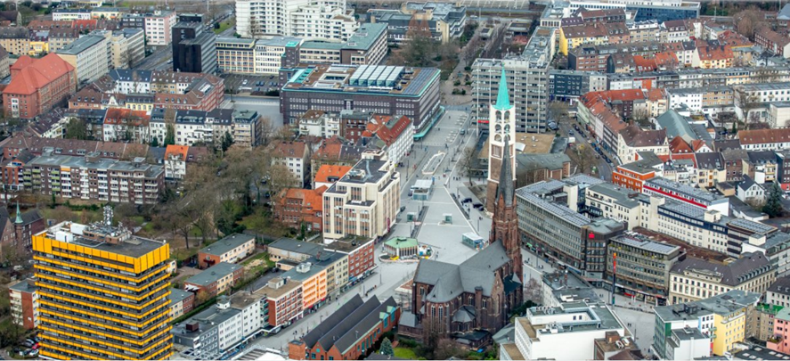 Luftaufnahme der Stadt Gelsenkirchen: Photo by imago/Hans Blossey froM Der Westen