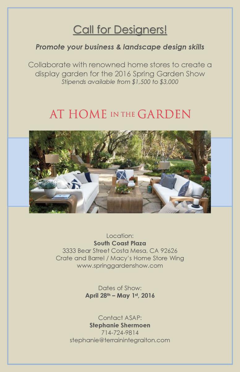 2016 Spring Garden Show - CALL FOR DESIGNERS - Land8