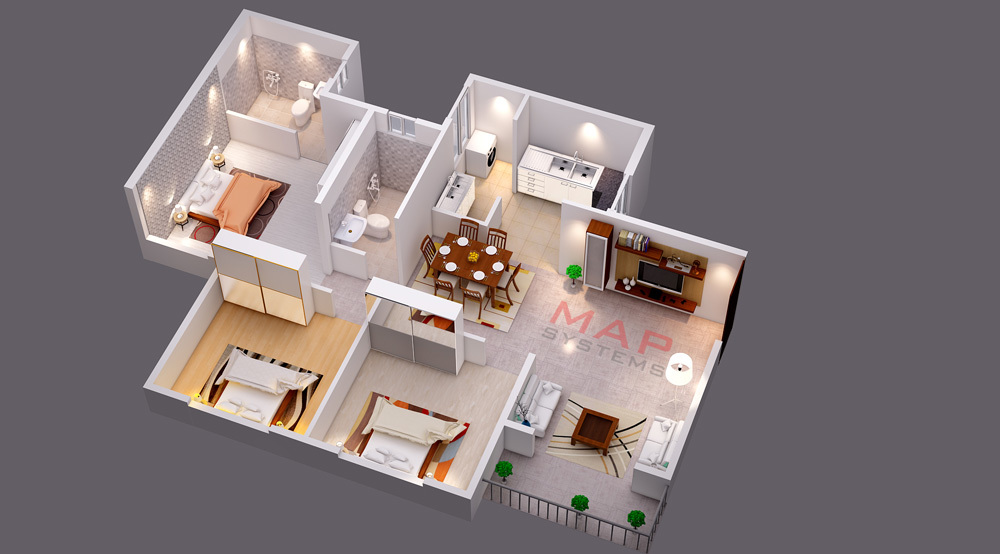 3D house floor plan design
