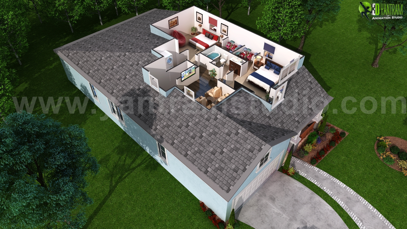 3D Floor Plan for Second Floor Plan