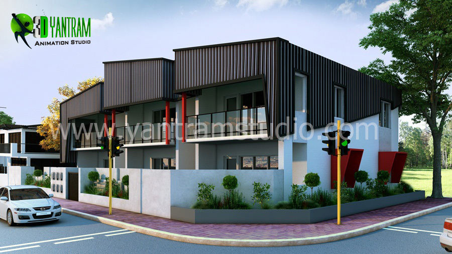 Example of 3D Architectural Modern and Residential House