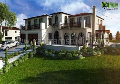 3D Exterior Villa Design Rendering