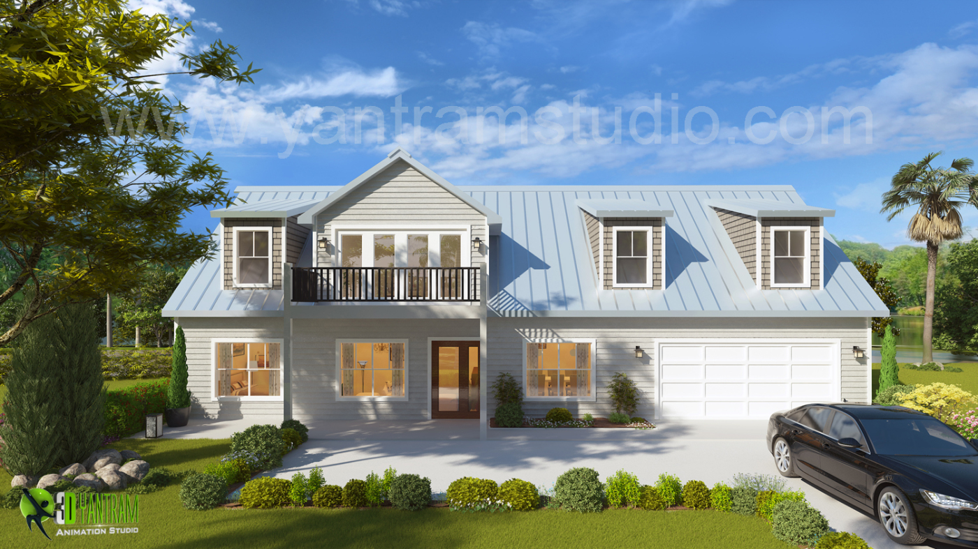 3D Exterior House Design and Rendering