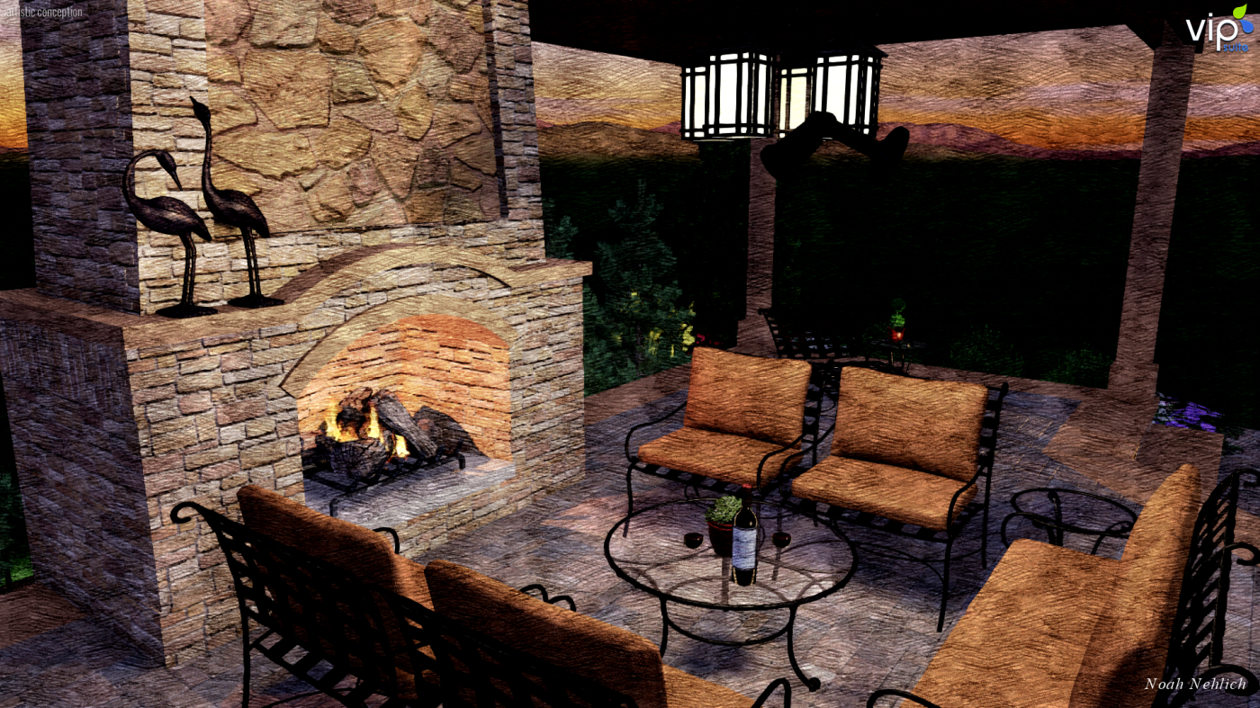 3D Design Fireplace, Sketch