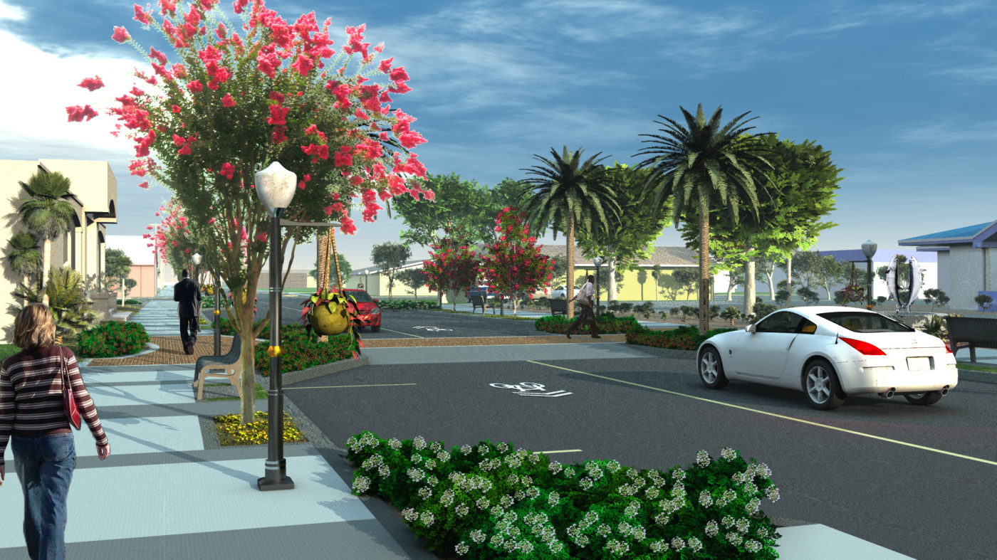 Lemon Street, Tarpon Springs, Florida - 3D rendering
