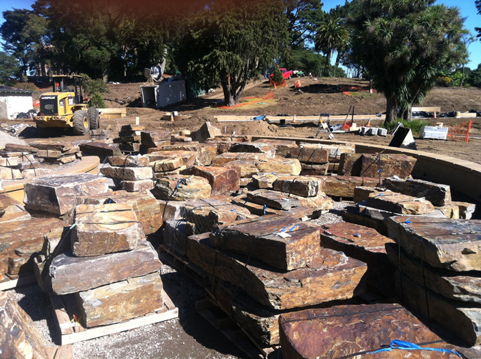 Rocks arrive from the quarry